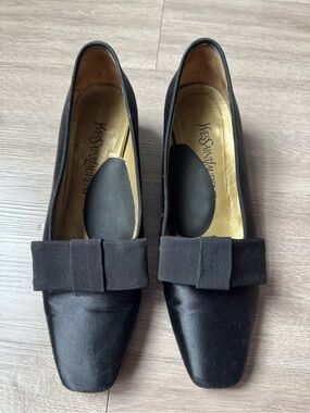 Yves Saint Laurent Pumps Women’s Formal Black Silk Satin Size 8.5